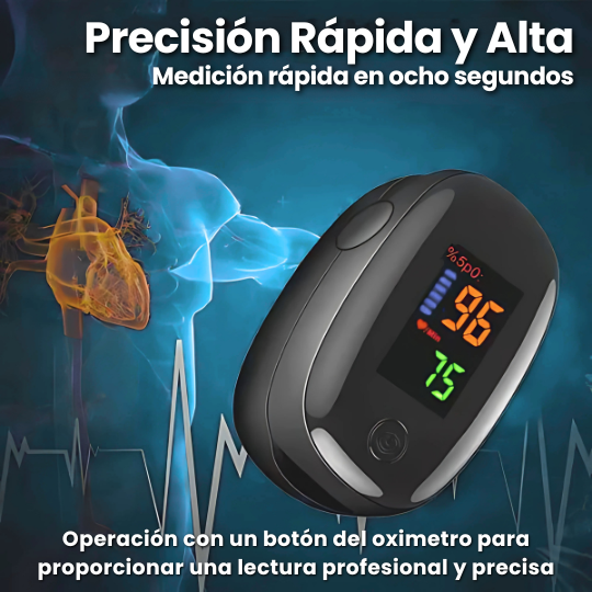 Oxímetro Digital de Dedo con Medidor de Ritmo Cardíaco