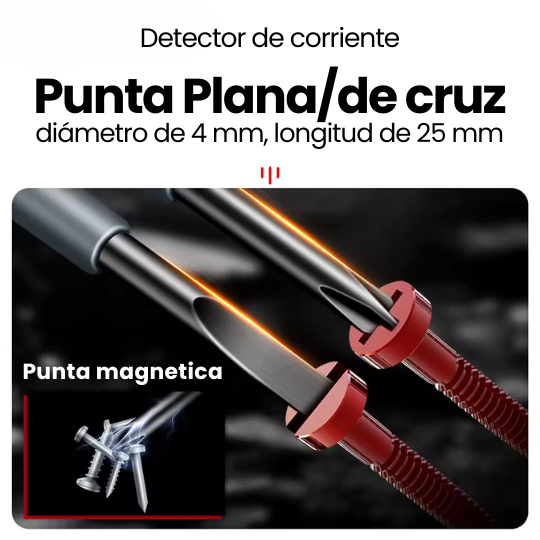 Desarmador Detector de Electricidad Magnético 4 en 1 - Voltímetro Luz Neón