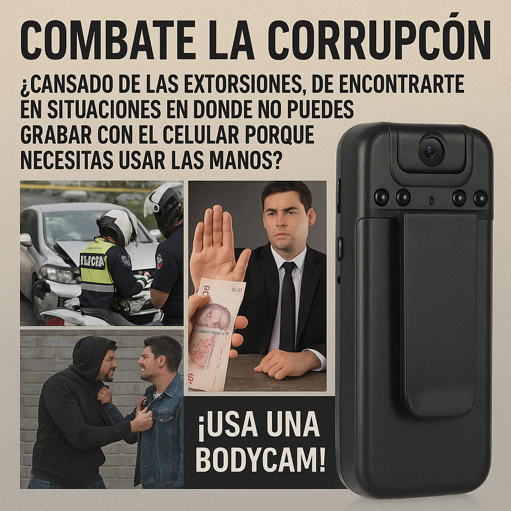MINI CÁMARA CORPORAL PORTÁTIL (BODYCAM)