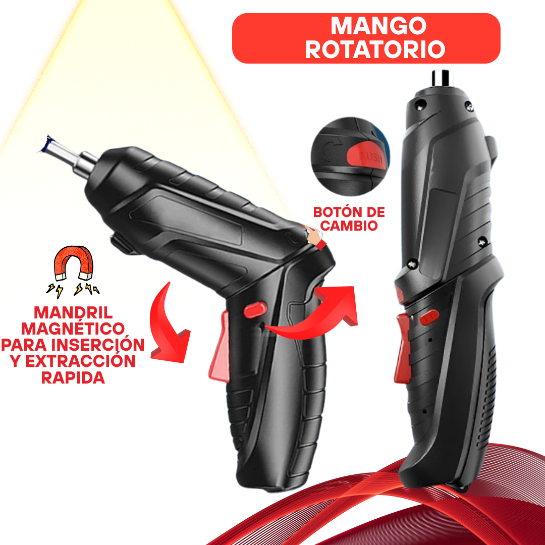 Desarmador Inalámbrico con Mango Rotatorio - ¡La Herramienta más versátil en su versión más moderna!