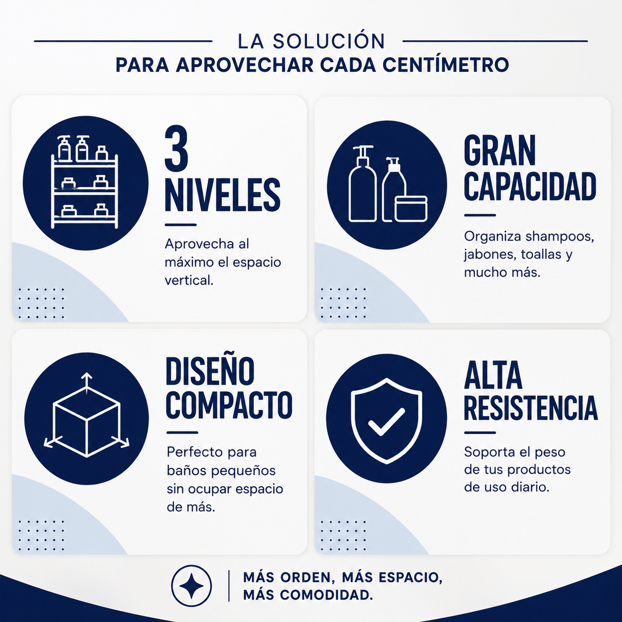 Estante Organizador de Baño Metálico Multifuncional de 3 Niveles