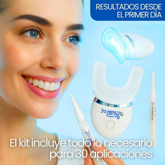 Kit Blanqueador Dental - ¡Blanquea hasta 8 tonos en 20 minutos!