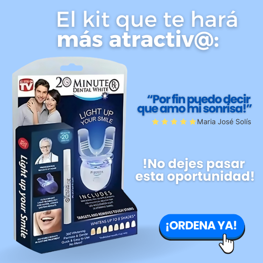 Kit Blanqueador Dental - ¡Blanquea hasta 8 tonos en 20 minutos!
