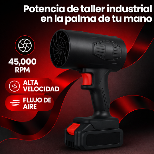 Soplador de Aire Inalámbrico de Alta Potencia con 2 Baterías - ¡Adiós Escobas por Siempre!