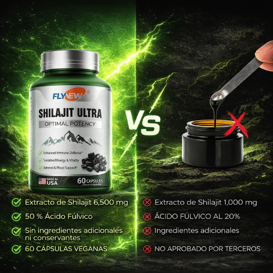 Suplemento Natural de Shilajit - Potencia, Resistencia y Enfoque Mental (60 Cápsulas)