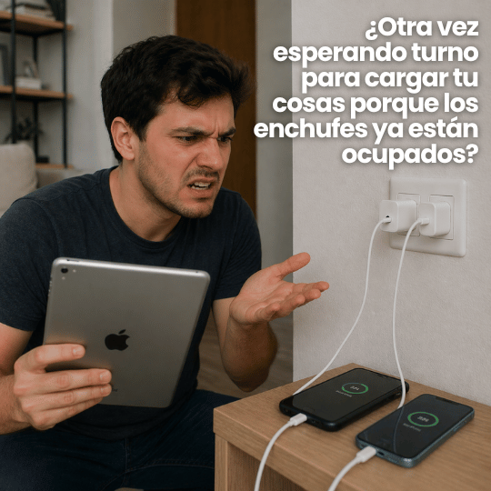 Cargador Ultra Rápido para 4 Dispositivos con Cable 4 en 1 y Carga Simultánea (USB y USB-C)