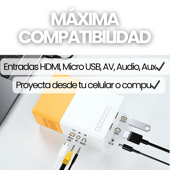 Mini Proyector de Vídeo LED HD Portátil