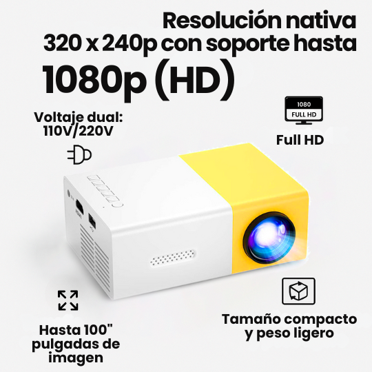 Mini Proyector de Vídeo LED HD Portátil