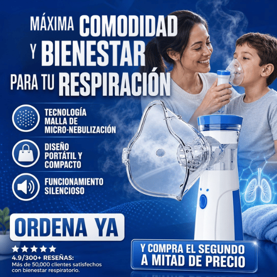 Nebulizador Portátil de Malla Recargable para Adultos y Niños