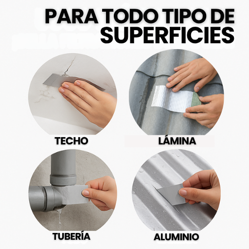 Cinta Impermeabilizante Tapa Goteras, anti-humedad y anti-filtraciones de auga - 5 CM de ancho