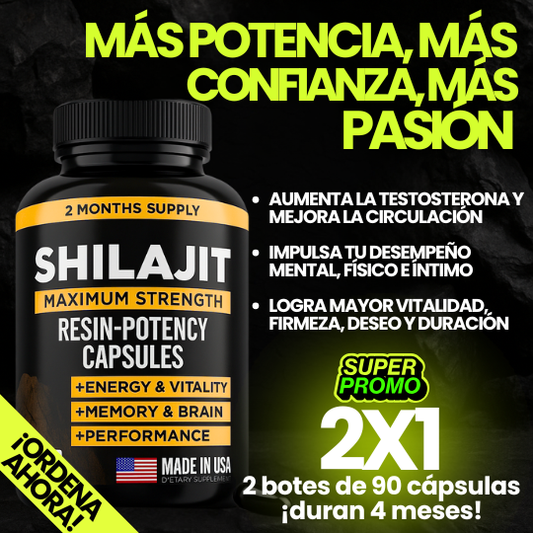 Suplemento Natural de Shilajit – Potencia, Resistencia y Enfoque Mental (60 Cápsultas)