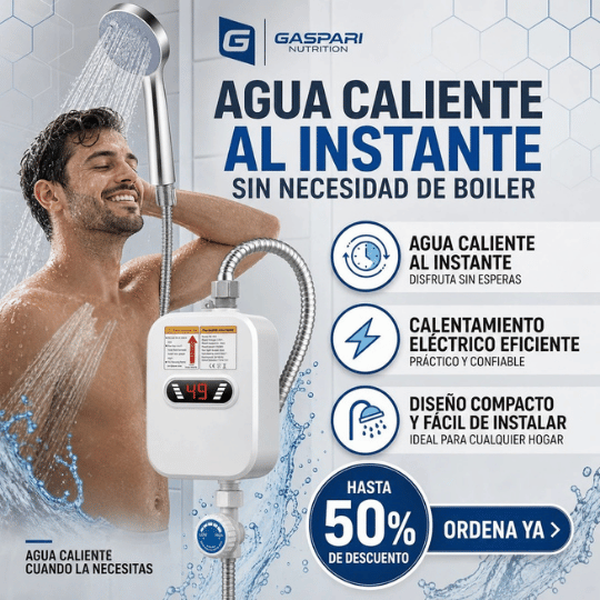 Sistema de Ducha Eléctrica con Calentador Instantáneo - Indicador de Temperatura en Pantalla Led