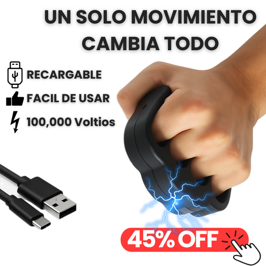 Manopla Eléctrica de Autodefensa - Taser tipo boxer con descarga de Electroshock
