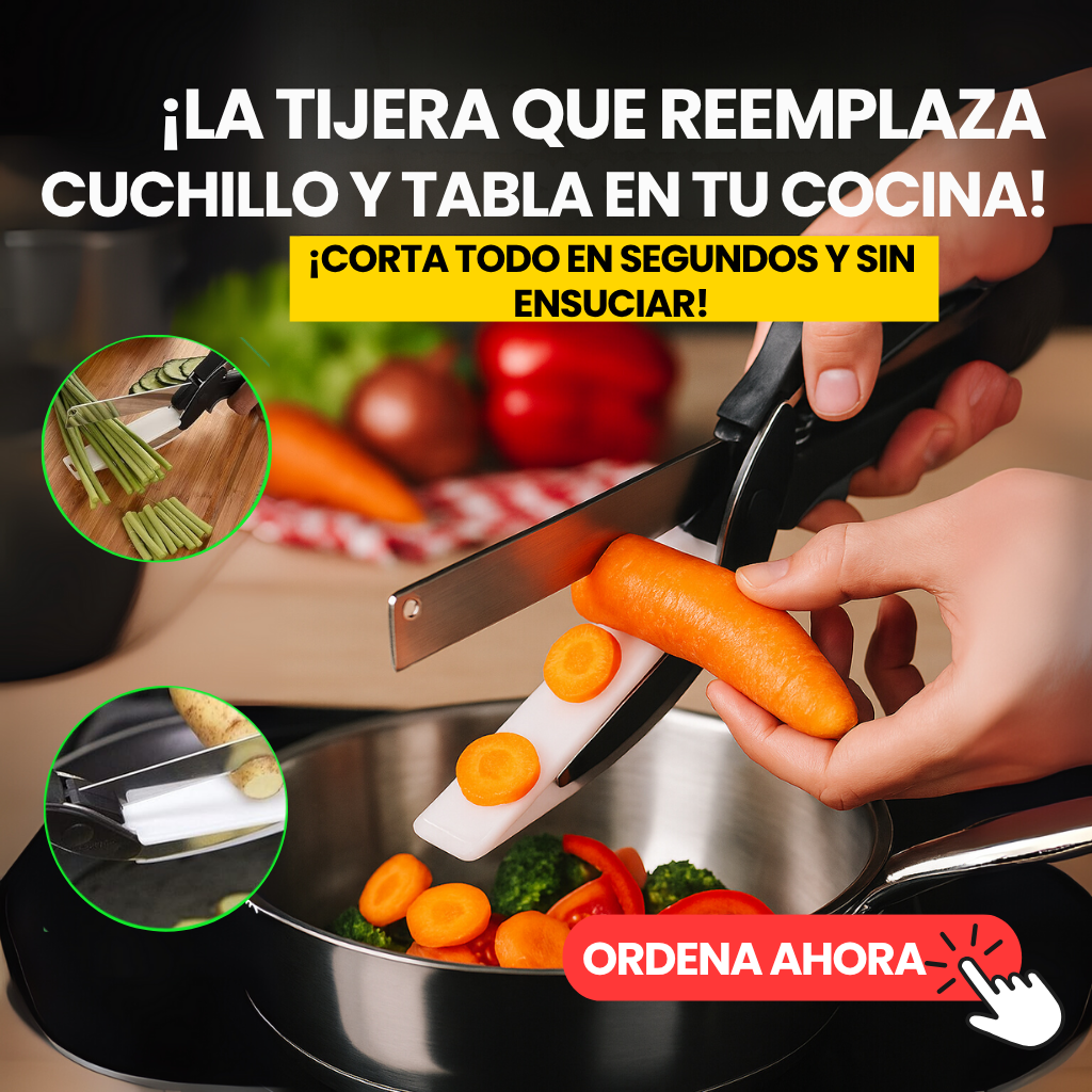 Cuchillo-Tijera 2 En 1 - Picador de Alimentos Inteligente Smart Cut®