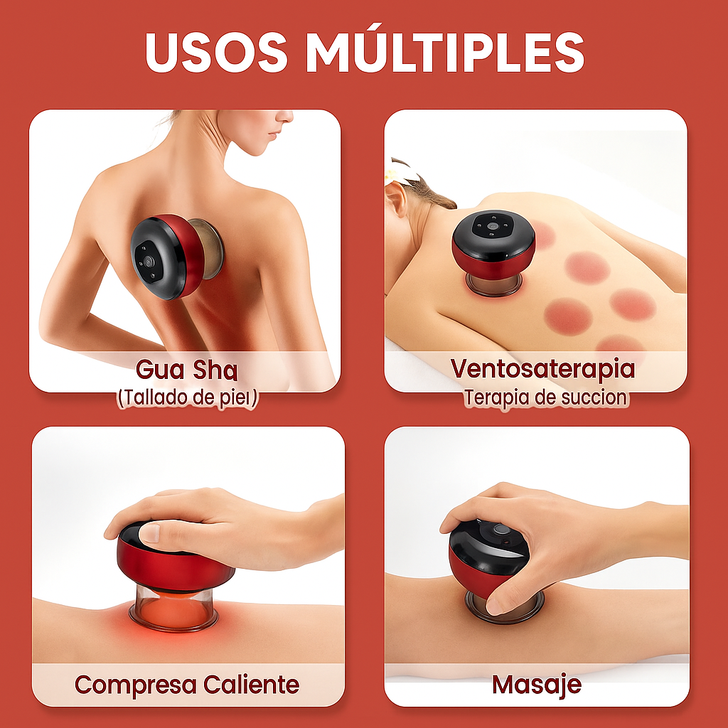 Ventosa Terapéutica de succión al vacío para Dolores, Circulación y Detox - Masajes Terapéuticos