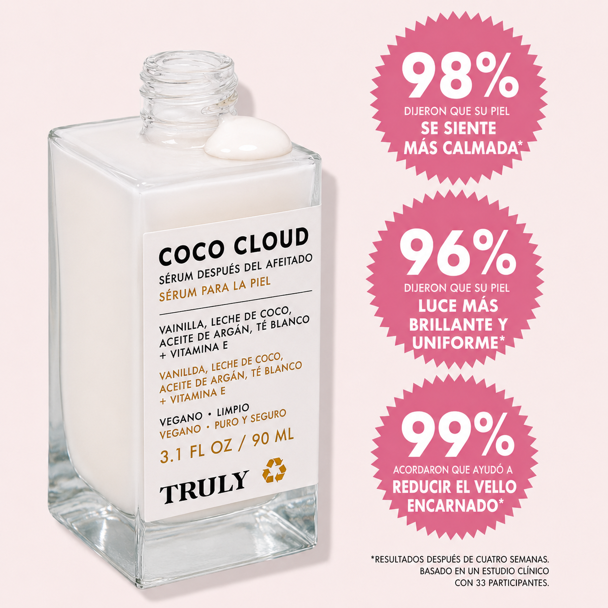 Truly Beauty Sérum Hidratante para Después del Afeitado con Leche de Coco y Vainilla 90 ml