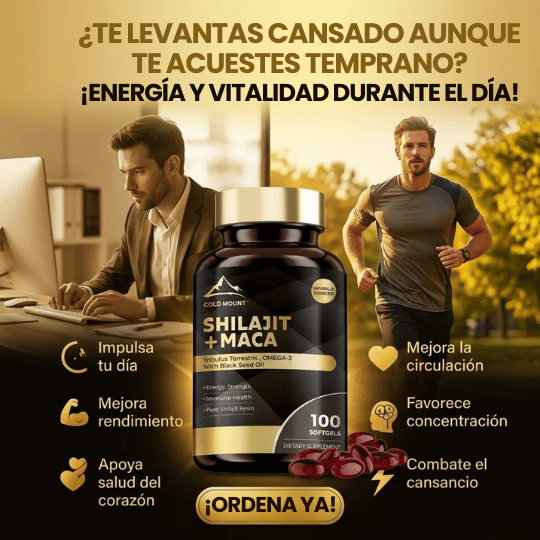 Suplemento de Shilajit y Maca en Cápsulas para Energía, Vitalidad y Rendimiento Diario - 100 Cápsulas