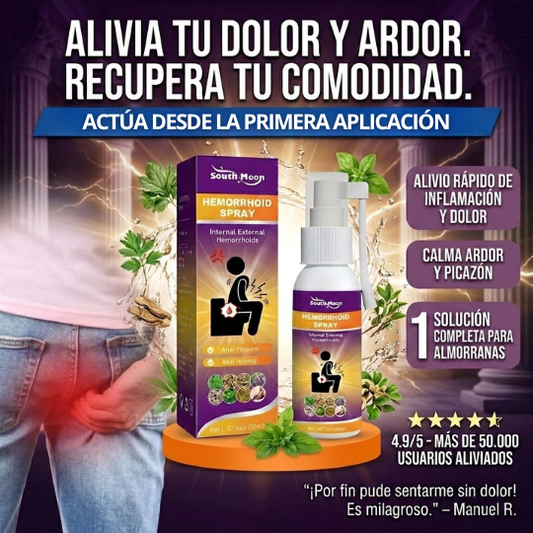 Spray Para Hemorroides de Alivio Rápido Sin Dolor ni Contacto - Calma Dolor y Picazón al Instante