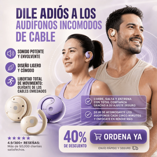 Audífonos Inalámbricos Deportivos Resistentes al Sudor con Ajuste Anticaídas