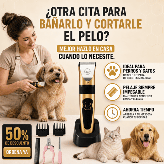 Kit de Corte y Cuidado para Perros y Gatos con Cortadora Silenciosa - Mascotas más Limpias y Felices