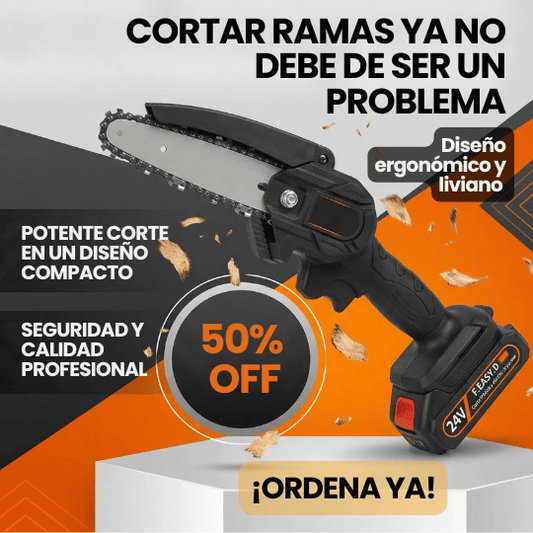 Motosierra Electrica Recargable Portátil de 7 pulgadas de Corte Rápido - Cómoda y Ligera