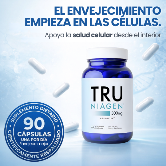 Suplemento Tru Niagen de Nicotinamida para Aumentar NAD+ 90 cáps - ¡Energía Celular y Longevidad!