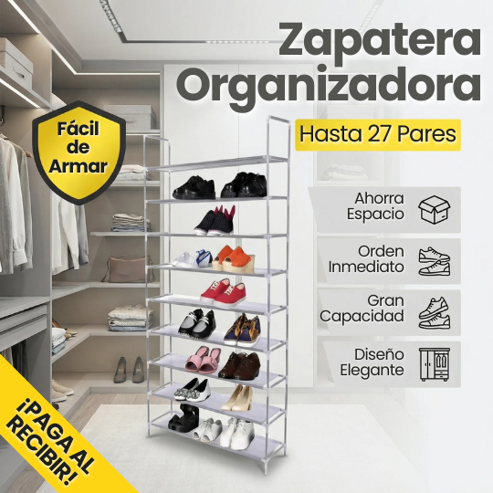 Zapatero Organizador de 9 niveles para 27 Pares