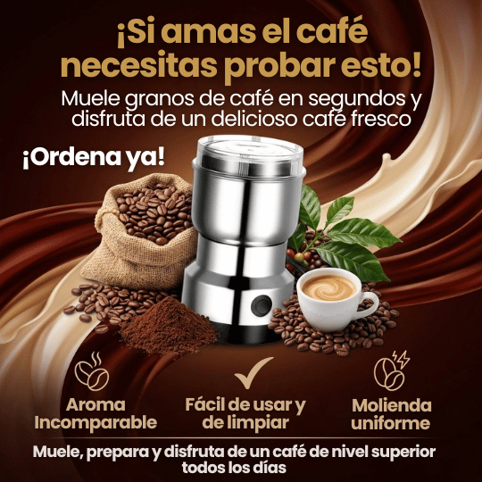 Molino Eléctrico para Café y Especias - Muele en Segundos ¡Disfruta de un Café Recién Molido!