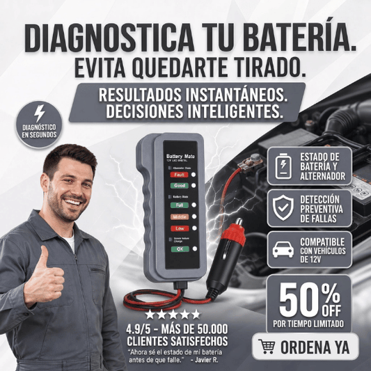 Probador de Batería y Alternador Digital Automotriz 12V Profesional