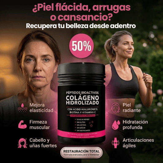 Colágeno Hidrolizado en Polvo con Biotina, Vitamina C y Ácido Hialurónico - Para Piel, Cabello y Uñas (500 g)