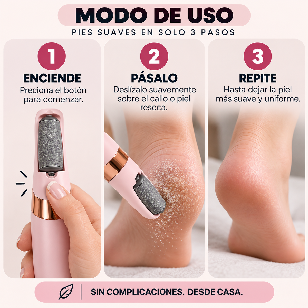 Removedor de Callos Eléctrico Recargable – ¡Pies Suaves al Instante y desde casa!