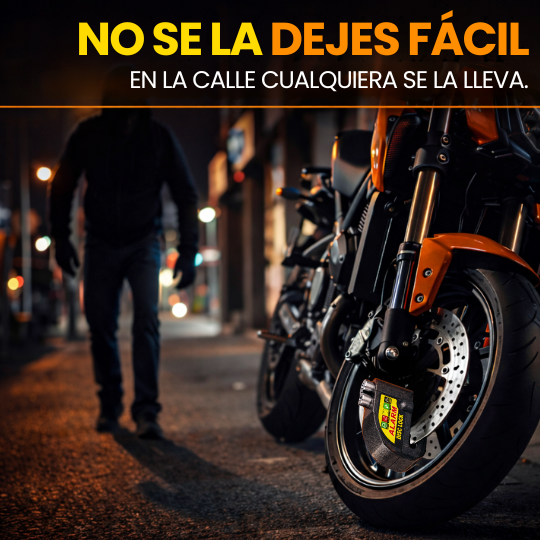 Candado con Alarma para Freno de Disco de Moto (Alto volumen) ¡Evita que te roben tu moto!