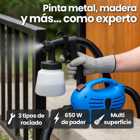 Pistola Eléctrica para Pintar con Compresor Portátil 650W