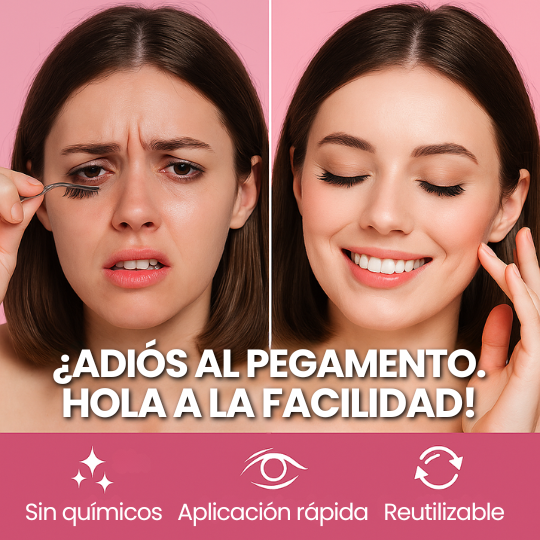 Kit 3 Pares de Pestañas Magnéticas Reutilizables con Delineador Imantado - ¡3 estilos!