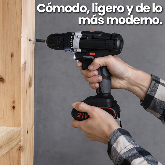 Taladro Inalámbrico + Maletín con Kit Super Completo de Brocas y Puntas Intercambiables
