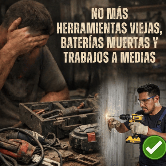 Taladro Rotomartillo de Alta Potencia con 2 Baterías Recargables - 3 en 1: Taladro, Martillo y Destornillador