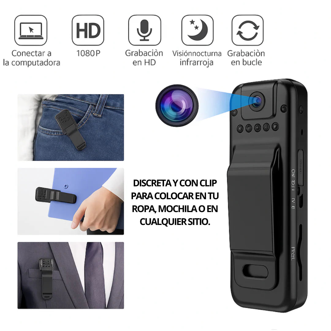 MINI CÁMARA CORPORAL PORTÁTIL (BODYCAM)