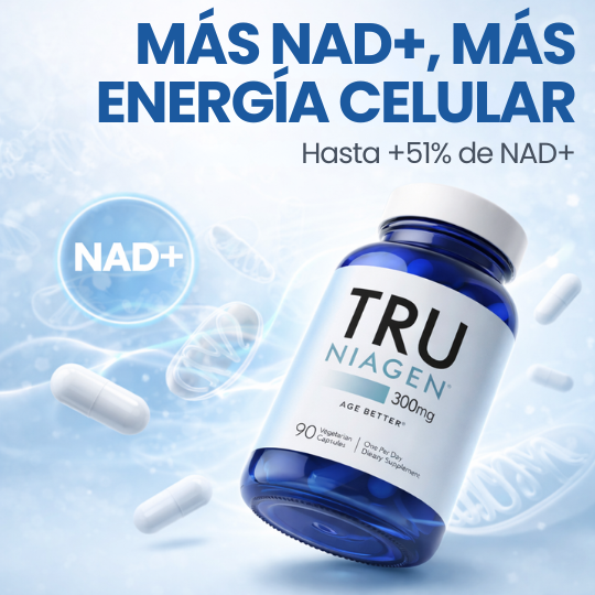 Suplemento Tru Niagen de Nicotinamida para Aumentar NAD+ 90 cáps - ¡Energía Celular y Longevidad!