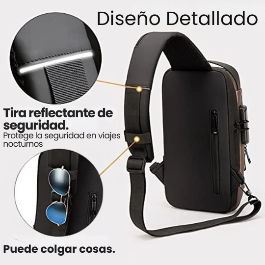 Mochila Antirrobo Impermeable, con candado y puerto USB (Unisex)