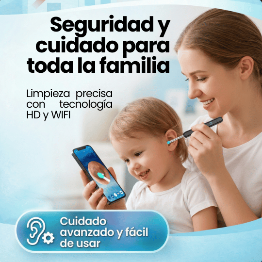 Limpiador de Oídos con cámara integrada, WiFi y Luz LED - ¡Limpieza profesional desde casa!