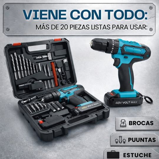 Taladro Azul Bateria Cuadrada 48v