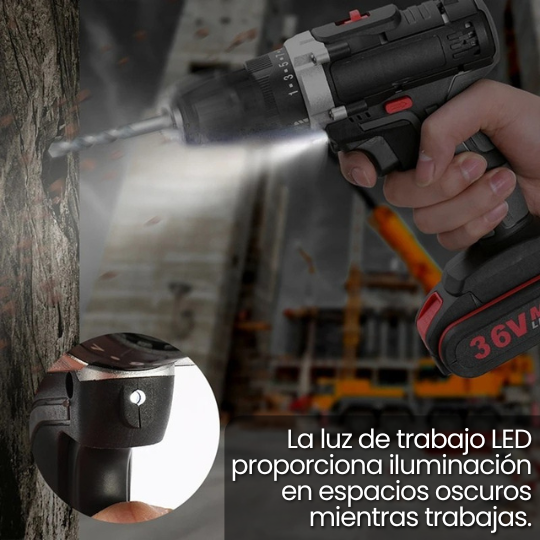 Taladro Inalámbrico + Maletín con Kit Super Completo de Brocas y Puntas Intercambiables