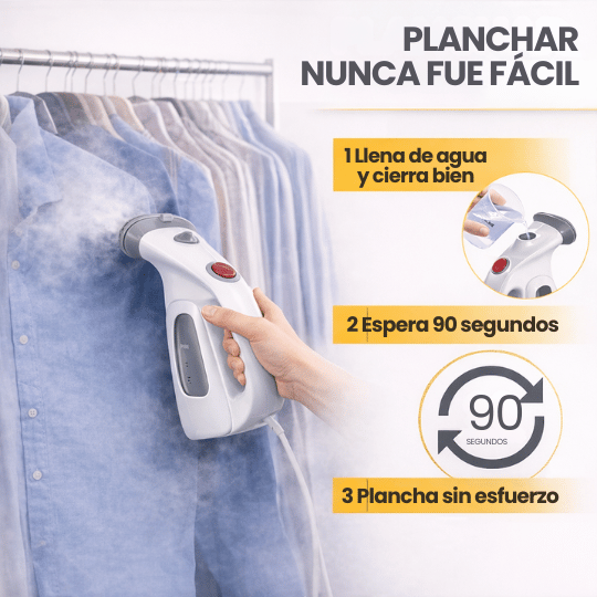 Plancha De Vapor Vertical de Calentamiento Rápido - Portátil y Práctica