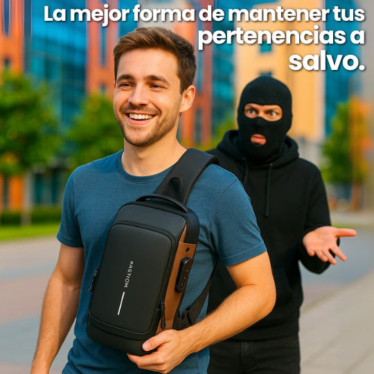 Mochila Antirrobo Impermeable, con candado y puerto USB (Unisex)