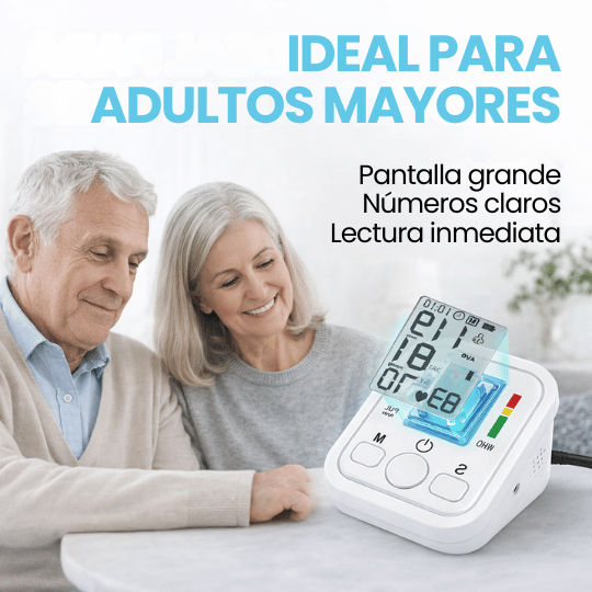 Monitor digital de presión arterial de brazo fácil de leer - Baumanómetro Profesional