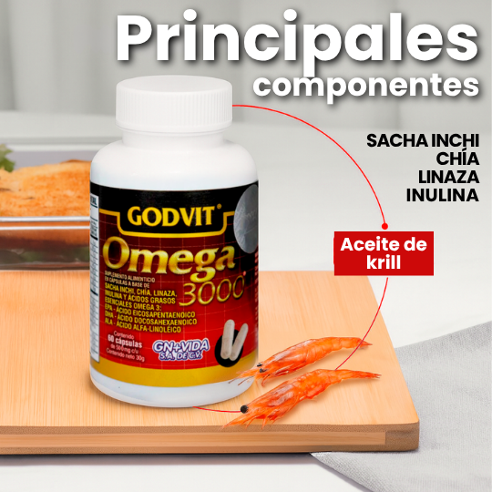 Suplememto Omega 3000 Cofepris 60 cap
