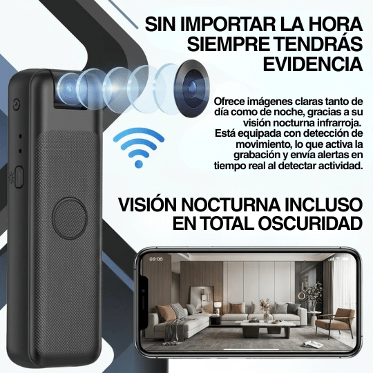 Mini Cámara Corporal Portátil (Bodycam) - Visión Nocturna y Detección de movimiento