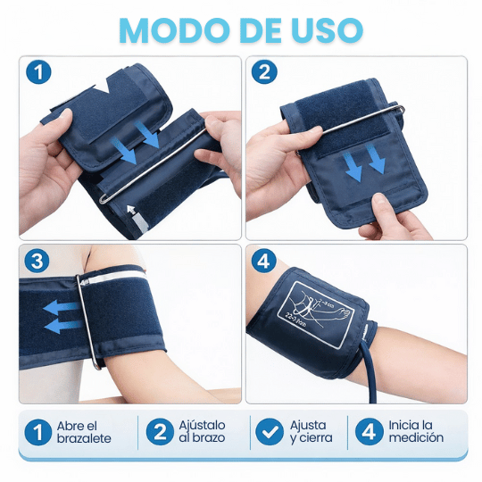 Monitor digital de presión arterial de brazo fácil de leer - Baumanómetro Profesional