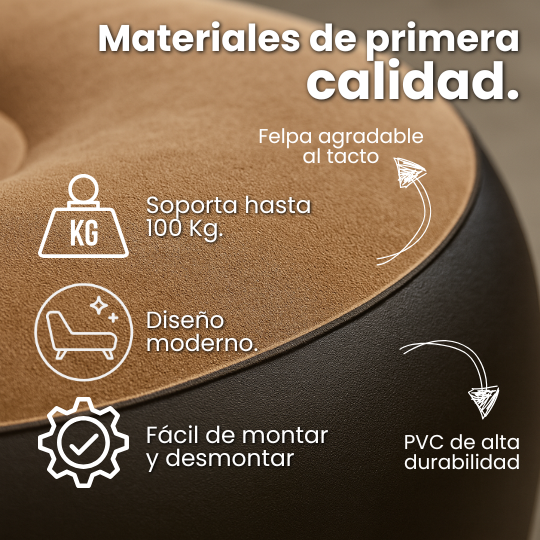 Sofá Sillón Inflable Ultra Cómodo - 2 Piezas - ¡Llévalo a donde quieras!