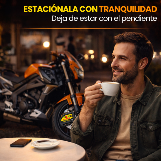 Candado con Alarma para Freno de Disco de Moto (Alto volumen) ¡Evita que te roben tu moto!